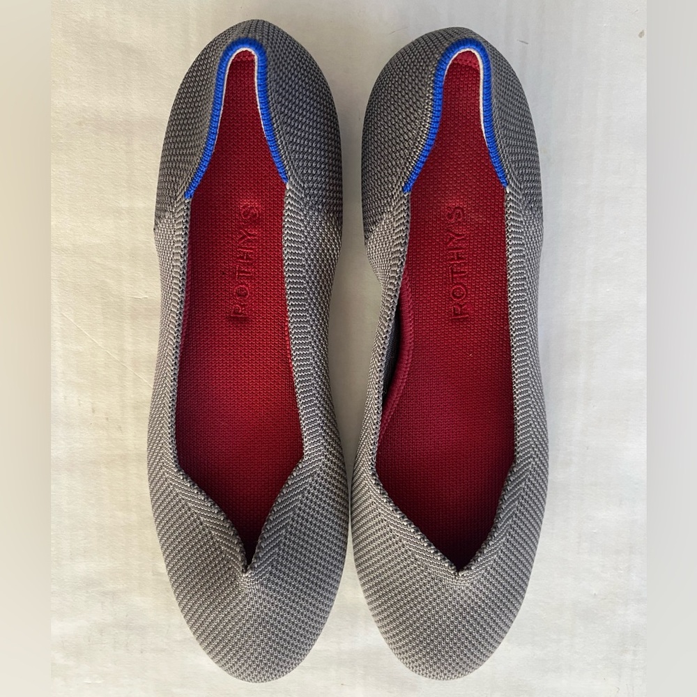 Rothy’s the Flat classic round toe shoe size 9.5 pebble grey - Picture 2 of 9
